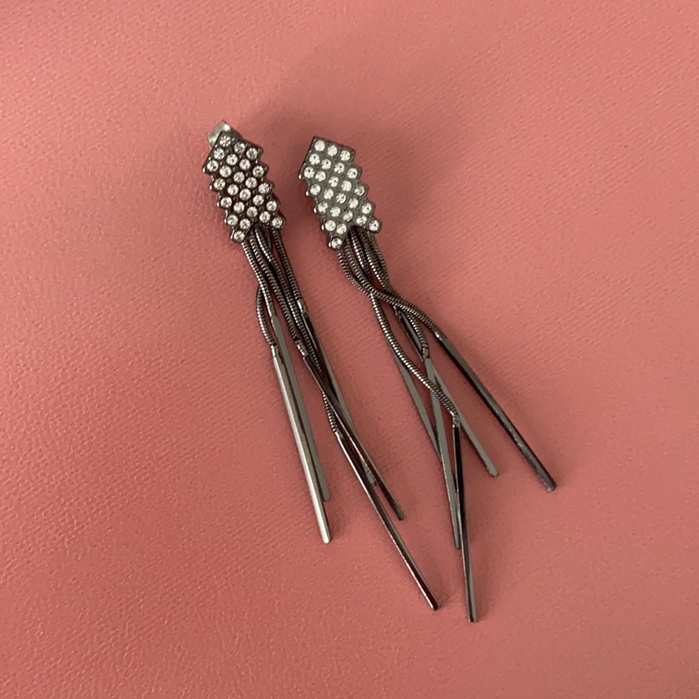 BCBG metallic drop earrings